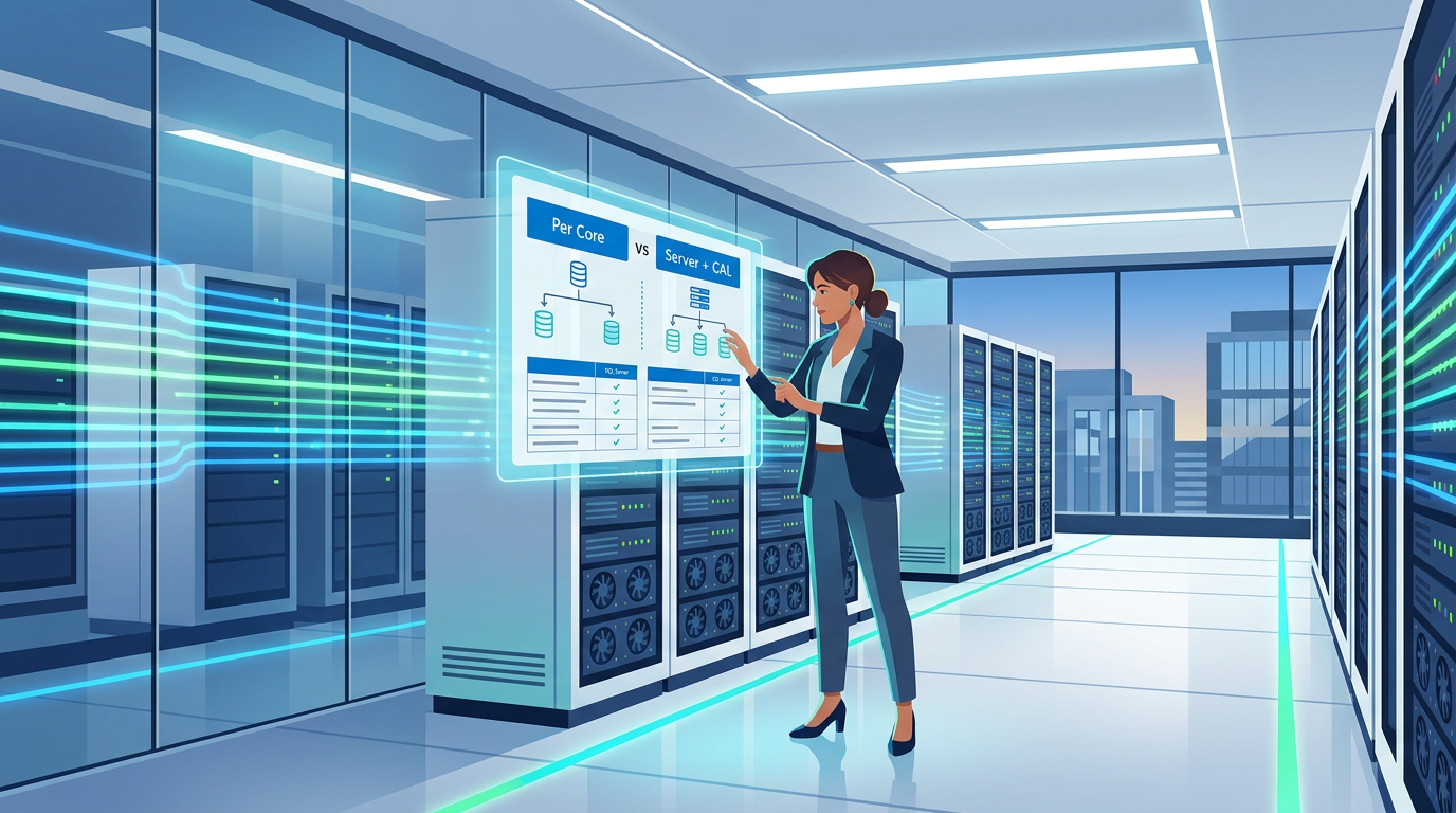 Per-core در برابر Server+CAL: انتخاب مدل درست لایسنسینگ SQL Server 2022 در ۱۴۰۵ ⚖️🗄️🛡️ — تحلیل استراتژیک انتخاب بین مدل لایسنسینگ Per-core و Server+CAL در SQL Server برای دیتاسنترهای ایرانی؛ راهنمای جامع برای مدیران IT جهت بهینه